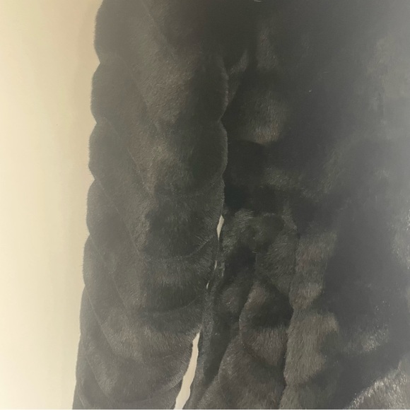 Liz Claiborne Womens Black Hooded Faux Fur Full Zip Jacket Coat Size Small Lined - Picture 10 of 13